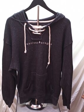 Sunriver†oregon Grey Lace-Up Hooded Pullover